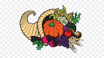 Cornucopia Clipart Health Food Pencil And In Color - Thanksgiving Clip Art