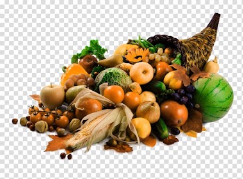 Cornucopia Horn Thanksgiving, Yellow tone blue vegetables transparent background PNG clipart