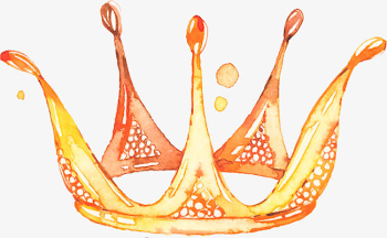 Corona dorata principessa dipinta a mano ad acquerello immagine ...