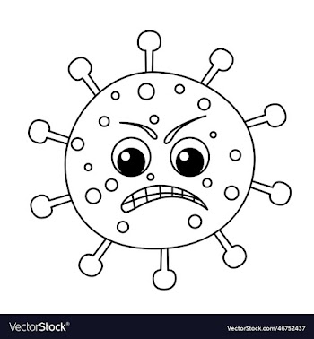 corona virus cartoon coloring page for