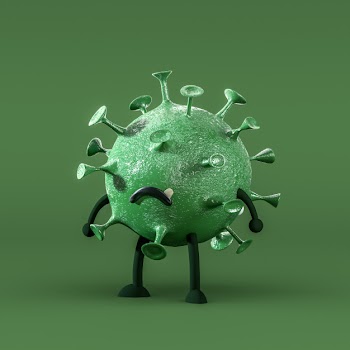 Coronavirus cartoon character Free Photo