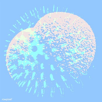 Coronavirus cell under microscope design element on a blue background .. | Free  vector - 2319349