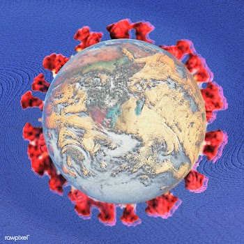 Coronavirus cell with planet earth pattern social template illustratio.. | Free  illustration - 2315119