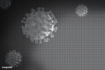 Coronavirus cells under microscope monotone background | Free  illustration - 2316351