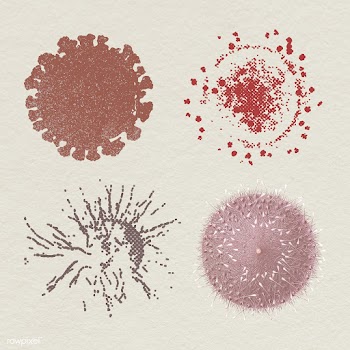 Coronavirus cells under the microscope illustration | Free  illustration - 2319244