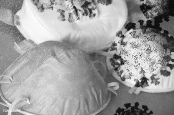 Coronavirus contaminated face masks grayscale | Free  photo - 2304456