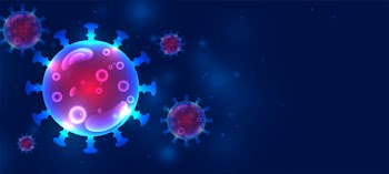 Coronavirus covid-19 virus cell background with text space Free Vector