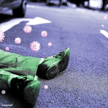Coronavirus infected man lying on the street | Free  illustration - 2302843