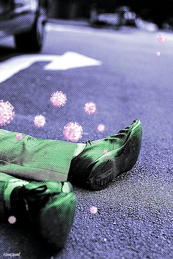 Coronavirus infected man lying on the street | Free  illustration - 2302854