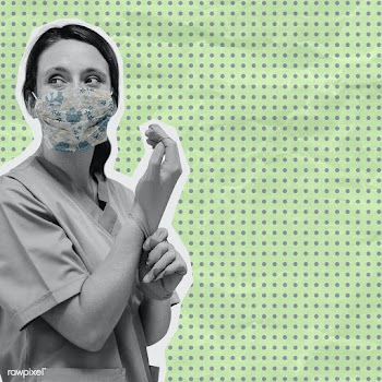 Coronavirus medical staff on a green banner | Free  illustration - 2330729