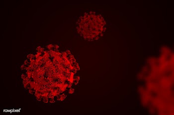Coronavirus on a dark red background | Free  illustration - 2304374