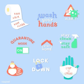 Coronavirus pandemic sticker vector set | Free  vector - 2302547