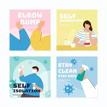 Coronavirus prevention social post set vector | Free  vector - 2304213