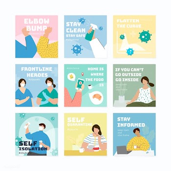 Coronavirus prevention social post set vector | Free  vector - 2304772
