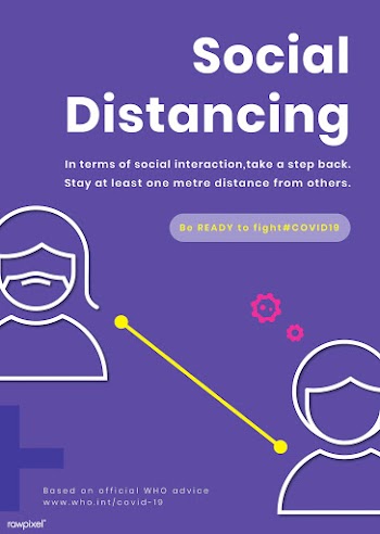 Coronavirus social distancing poster vector | Free  vector - 2301237