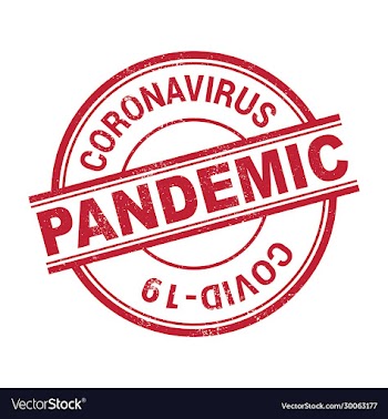 coronavirus stamp red logo pandemic