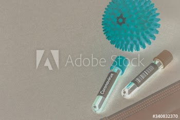 Coronavirus test tubes in a lab
