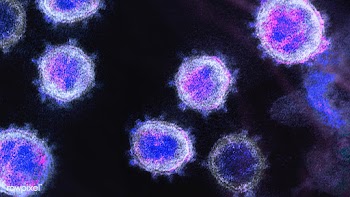Coronavirus under a microscope on a black background illustration | Free  illustration - 2309231