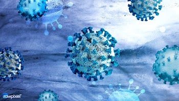 Coronavirus under a microscope on a blue background illustration | Free  illustration - 2308450
