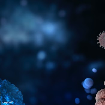 Coronavirus under a microscope on a blue background illustration | Free  illustration - 2308580
