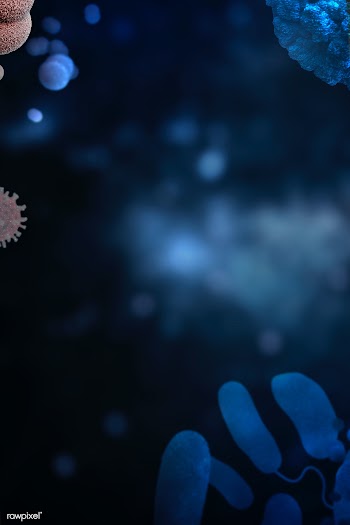 Coronavirus under a microscope on a blue background illustration | Free  illustration - 2308583