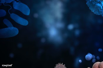 Coronavirus under a microscope on a blue background illustration | Free  illustration - 2308590