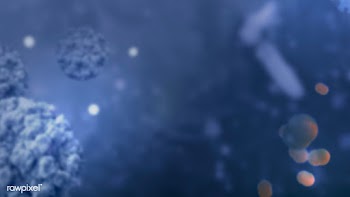 Coronavirus under a microscope on a blue background illustration | Free  illustration - 2308849