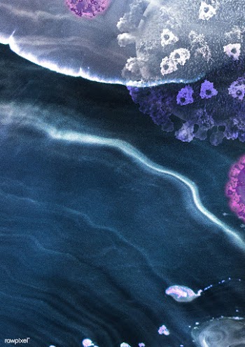 Coronavirus under a microscope on a blue background illustration | Free  illustration - 2309465