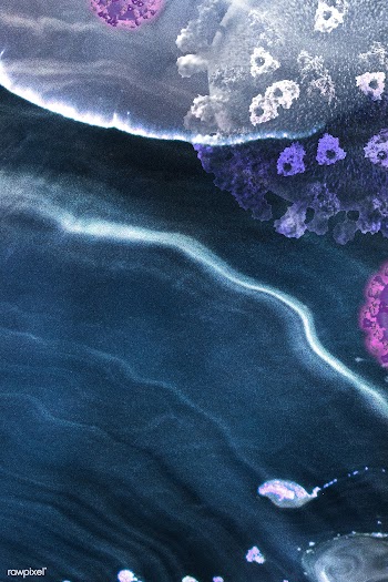 Coronavirus under a microscope on a blue background illustration | Free  illustration - 2309480