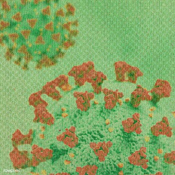 Coronavirus under a microscope on a green background illustration | Free  illustration - 2309309