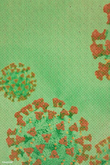 Coronavirus under a microscope on a green background illustration | Free  illustration - 2309311