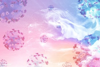 Coronavirus under a microscope on a pastel background illustration | Free  illustration - 2308759
