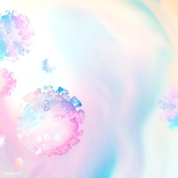 Coronavirus under a microscope on a pastel background illustration | Free  illustration - 2309479