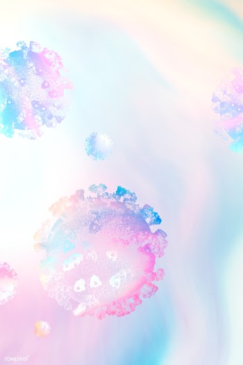 Coronavirus under a microscope on a pastel background illustration | Free  illustration - 2309482