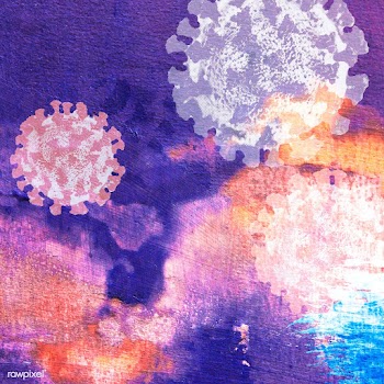 Coronavirus under a microscope on a purple background illustration | Free  illustration - 2308588