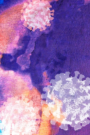 Coronavirus under a microscope on a purple background illustration | Free  illustration - 2308594