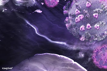 Coronavirus under a microscope on a purple background illustration | Free  illustration - 2309463