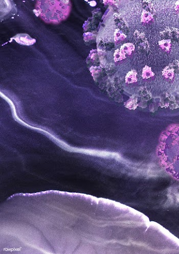 Coronavirus under a microscope on a purple background illustration | Free  illustration - 2309466