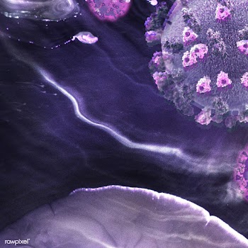 Coronavirus under a microscope on a purple background illustration | Free  illustration - 2309478