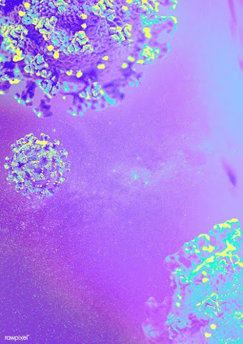 Coronavirus under a microscope on a purple background illustration | Free  illustration - 2309984