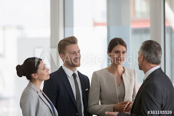 Corporate business people talking