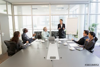 Corporate business people talking in conference room meeting