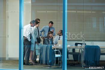 Corporate business people talking in conference room meeting