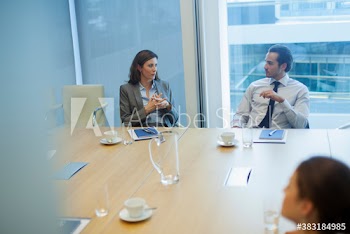 Corporate business people talking in conference room meeting
