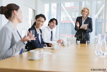Corporate business people talking in conference room meeting