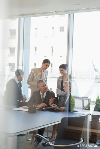 Corporate business people talking in conference room meeting