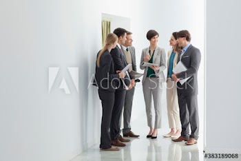 Corporate business people talking in office