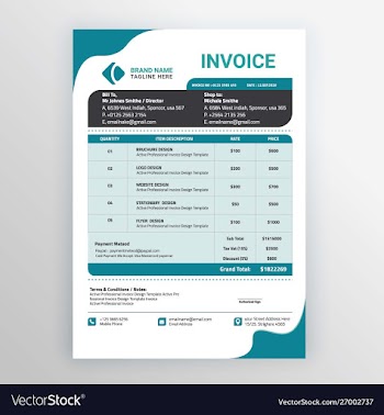 Corporate business professional invoices template vector image