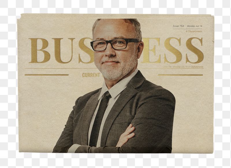 Corporate executive png newspaper sticker, | Free PNG - rawpixel