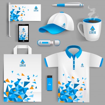 Corporate identity blue Free Vector